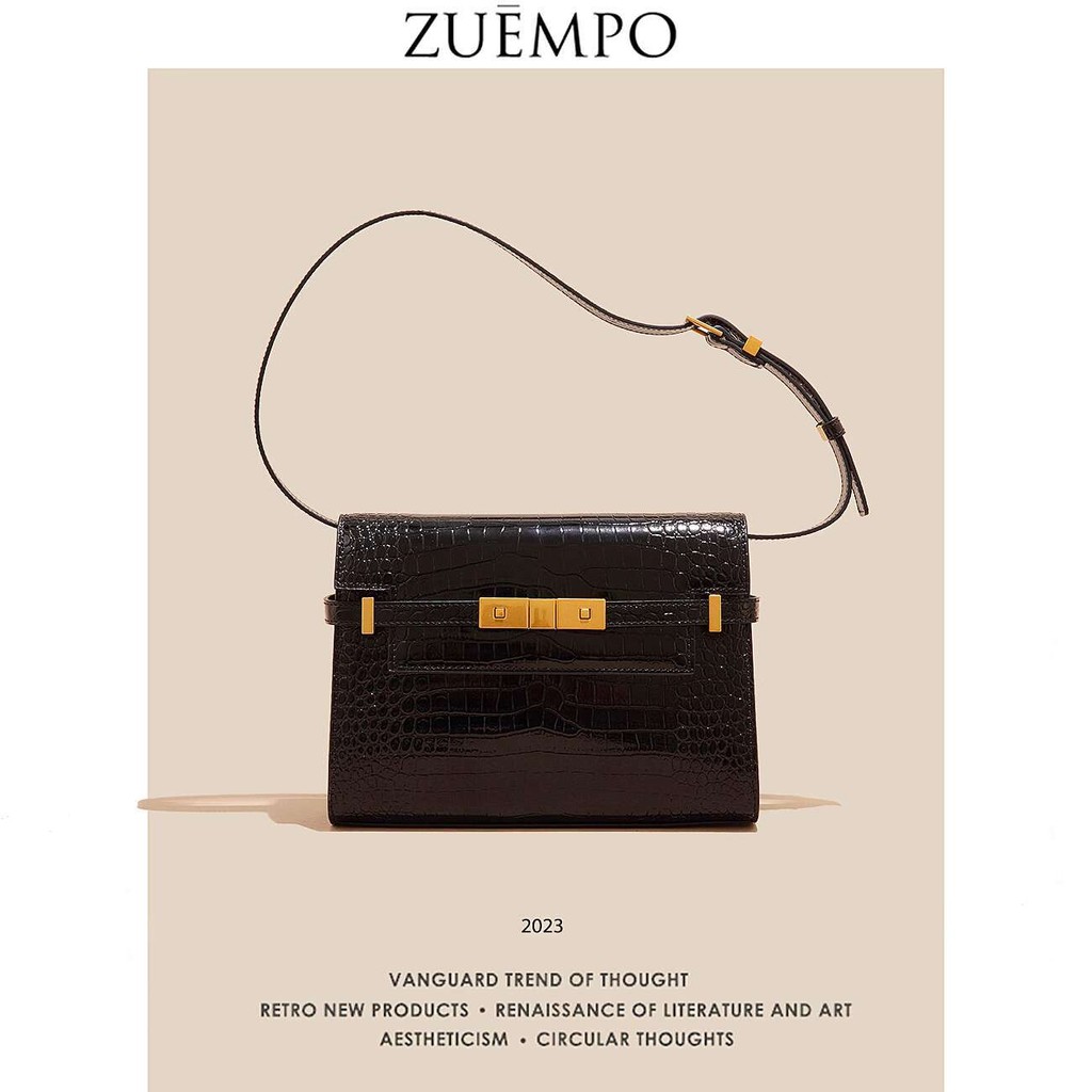 Yangshulin Manhattan Kulit asli Wanita Armpit Crocodile Pattern Kelly OL Commuter Poor Method Stick 