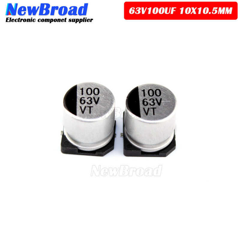 SMD Aluminum 10PCS Electrolytic Capacitor 63V100UF 10*10.5MM 100UF63V 63V 100UF