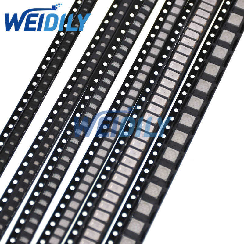 0603 100PCS 0402 0805 1206 1210 5730 5050 SMD Red Yellow Green Blue Orange Emitting Clear LED D