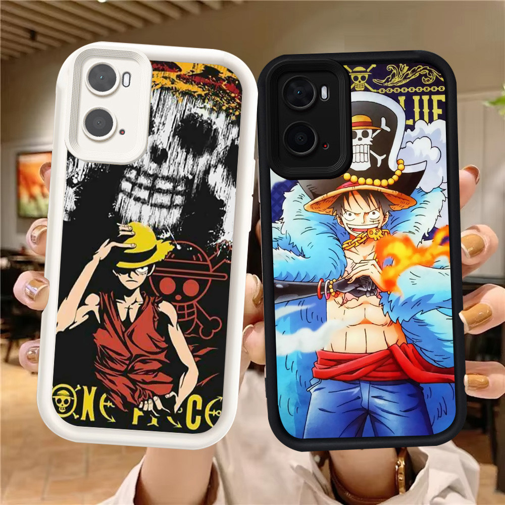 Z-3 One Piece Luffy Putih Hitam Casing untuk OPPO A76 A57e A57s A57 A36 Case