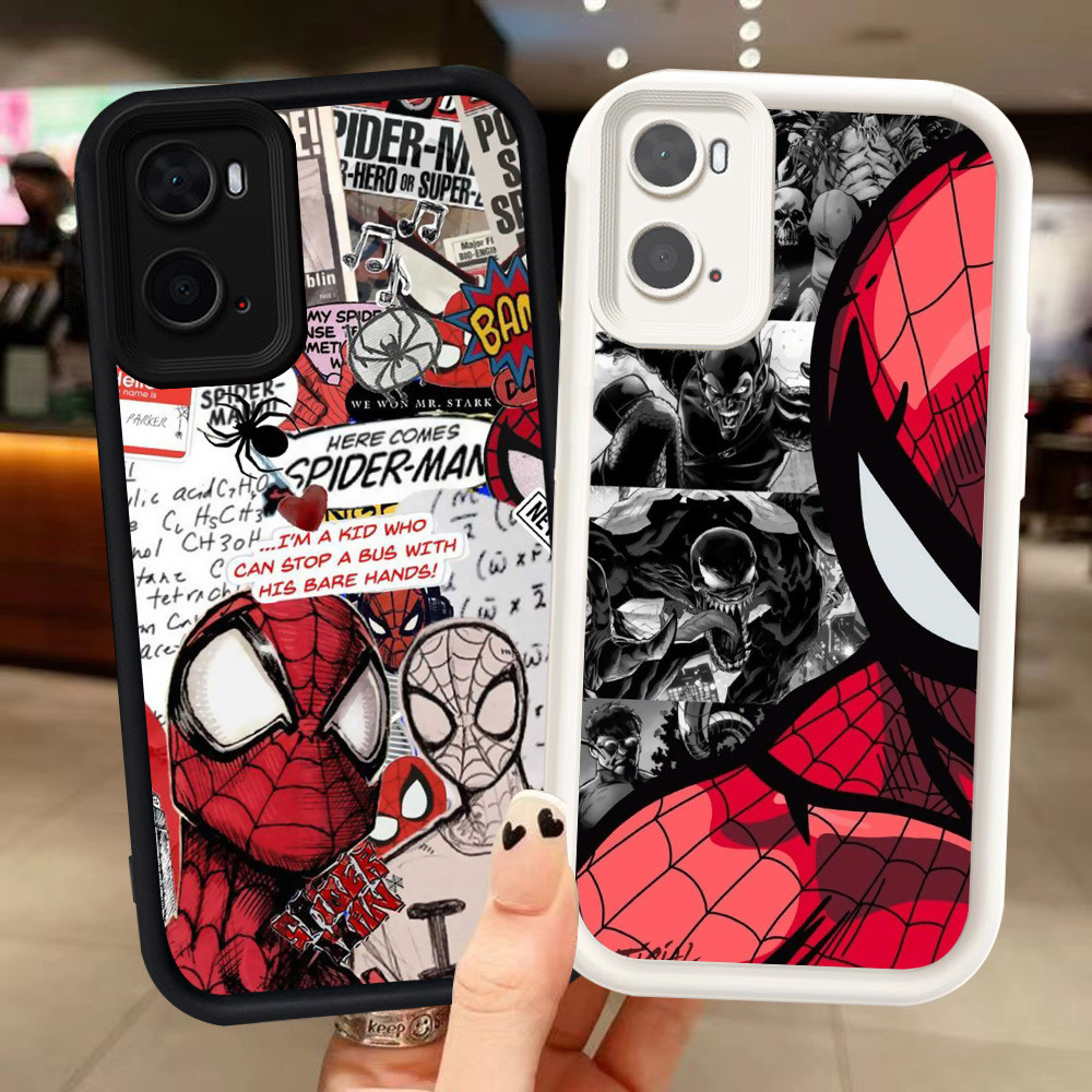 Z-2 Spider-Man Putih Hitam Casing untuk OPPO A76 A57e A57s A57 A36 Case
