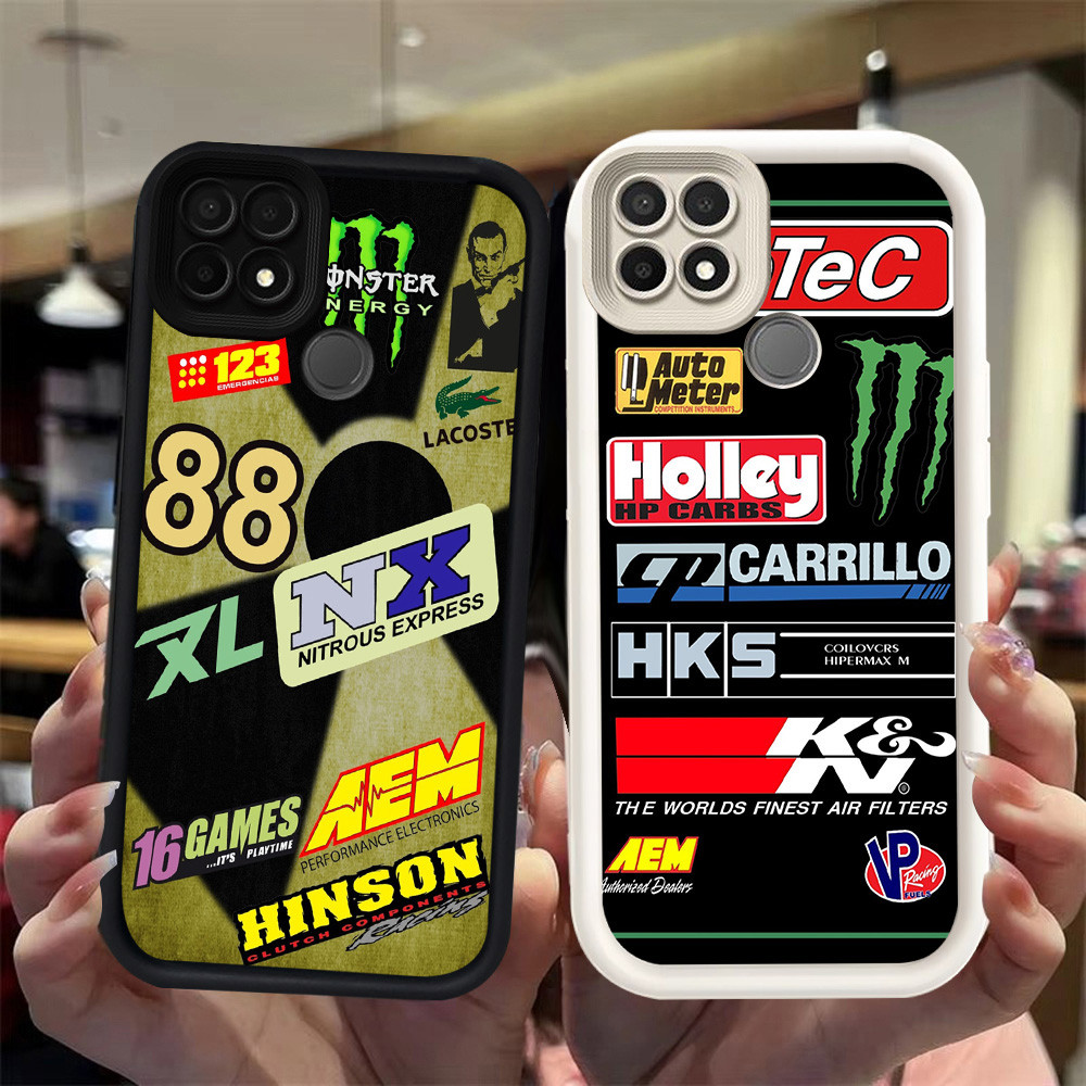 N99 MoteC Silikon hitam putih Casing untuk Realme C21Y C21 C25Y Narzo 20 30A Case