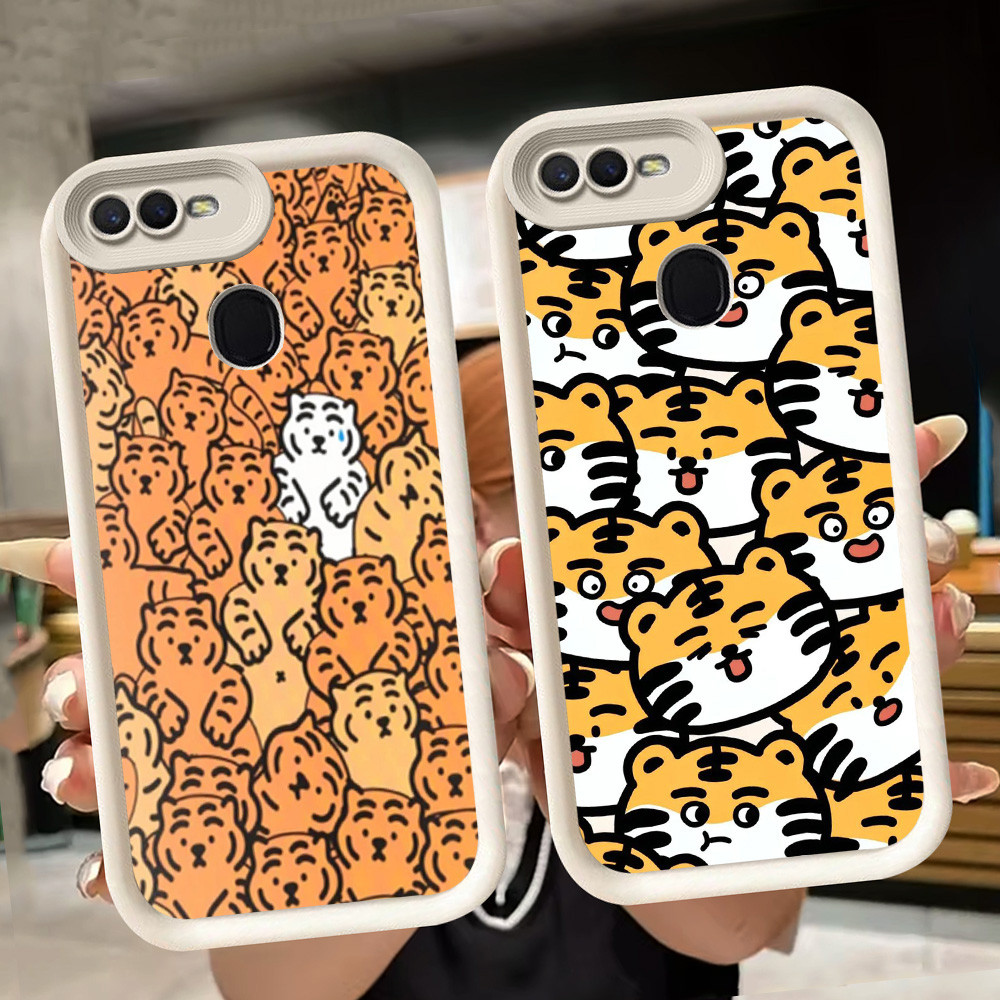 lembut Casing untuk OPPO F9 F5 A1K F7 A12 A5S A12s A11K A3S A7 A5 A12E Pro Putih Q57 Tiger