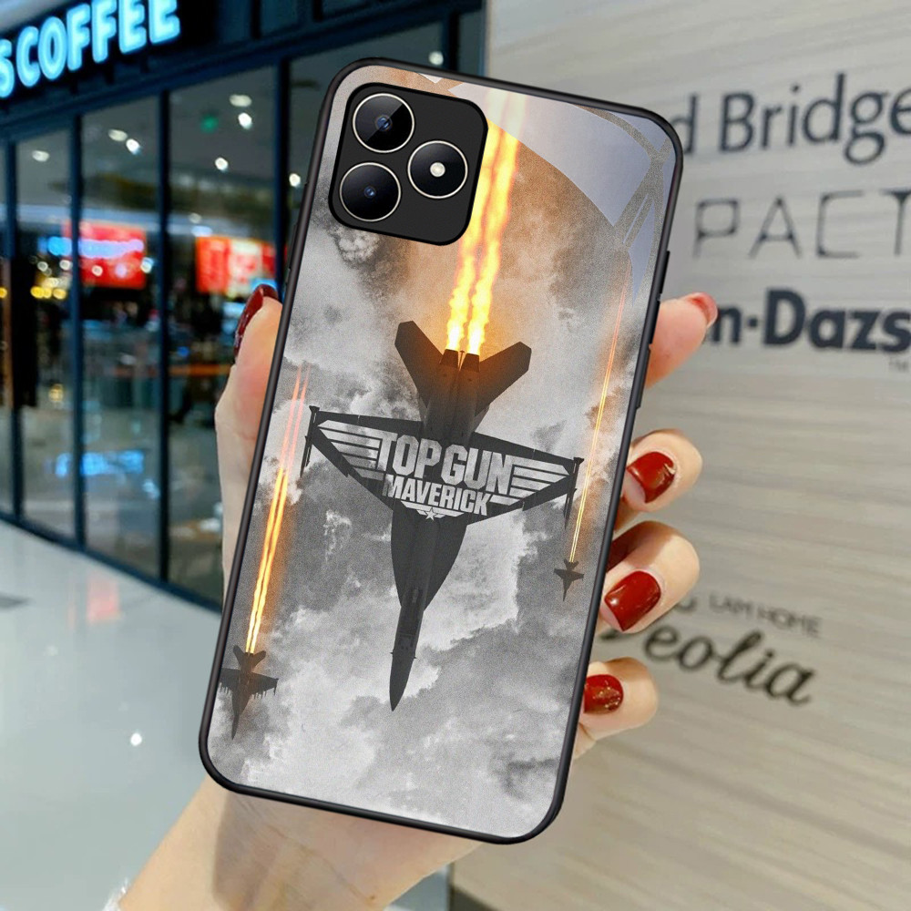 NA-96 TOP GUN HD Softcase Kaca Glossy untuk Realme C53 C31 C35 GT 6 Narzo N53 50A Prime