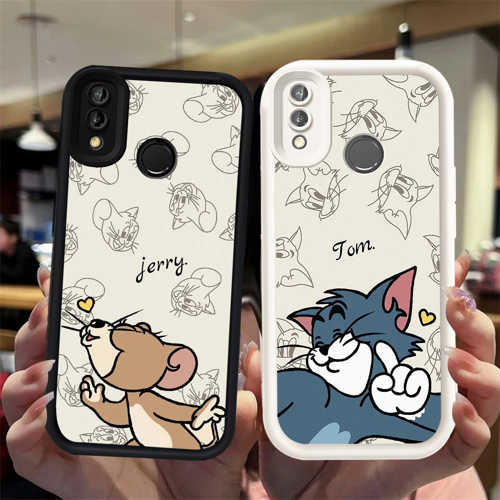 N41 couple Cat Mouse Silikon hitam putih Casing untuk VIVO Y93 V9 Y91 Y95 Y91C Case