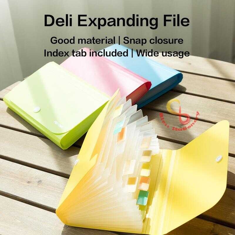 

Deli Dompet plastik A6 uang nota map giro Expanding File