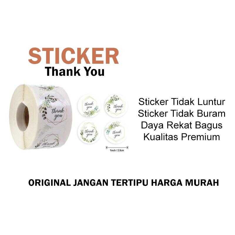 

TERMURAH - 1 Roll (500 PCS) Sticker Label Packing Tulisan Thank You