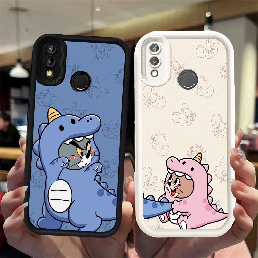N11 Cat and Mouse couple Silikon hitam putih Casing untuk VIVO Y93 V9 Y91 Y95 Y91C Case