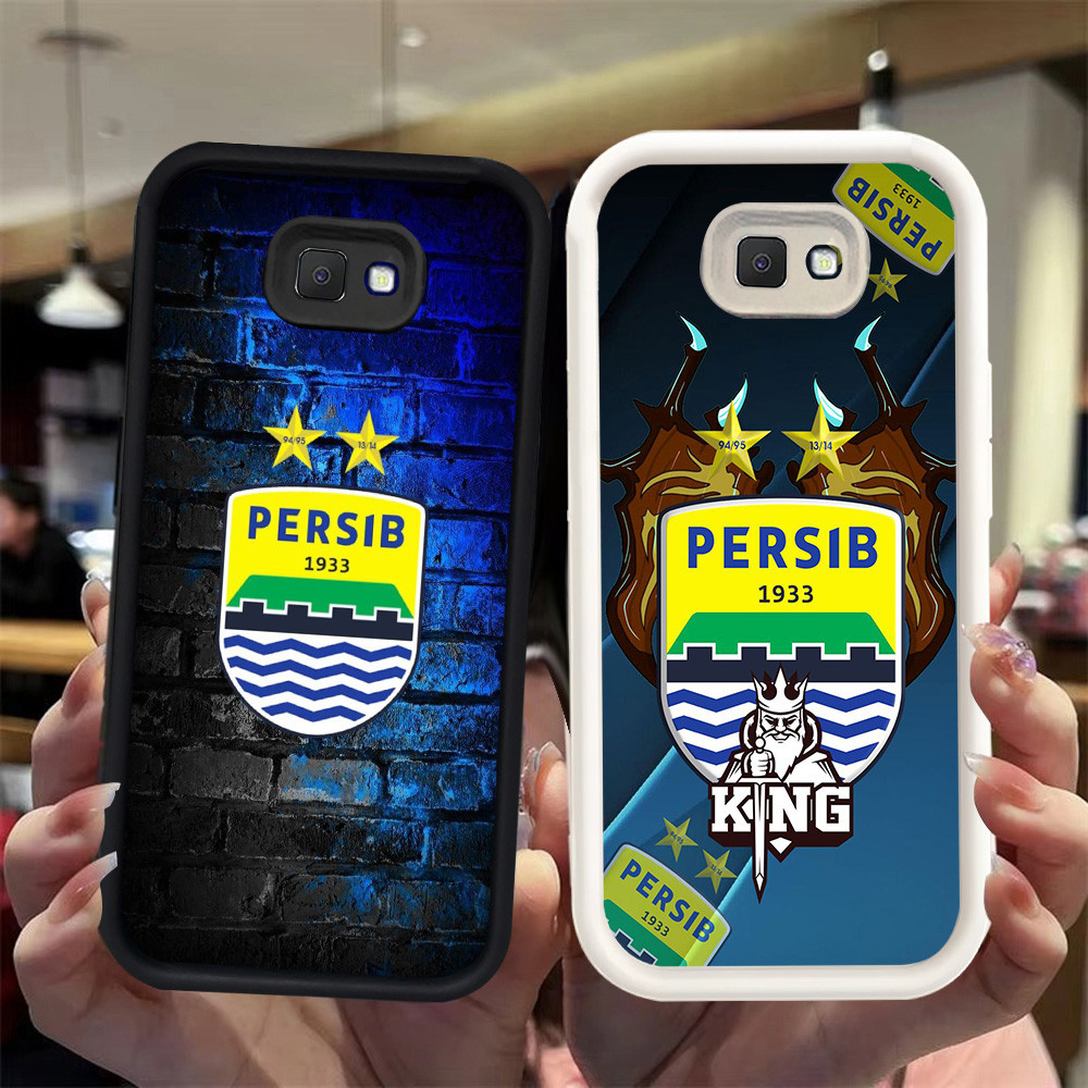 N128 Persib Silikon hitam putih Casing untuk Samsung J7 J2 J4 J6 Prime Plus Pro Case