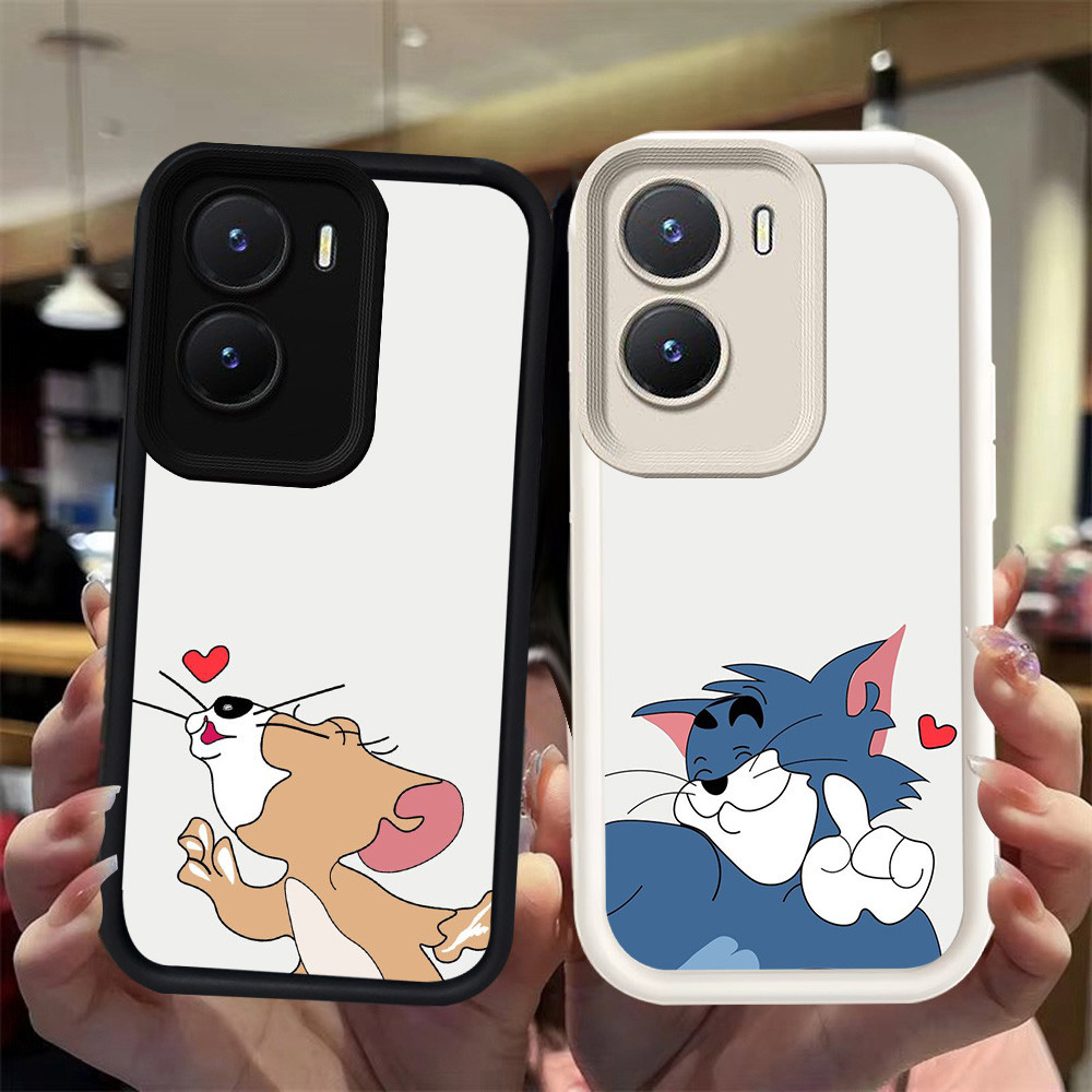 N94 couple Kiss Silikon hitam putih Casing untuk VIVO Y02S Y01 Y01a Y22 Y56 Y16 Y15a Y15S Y22s Case