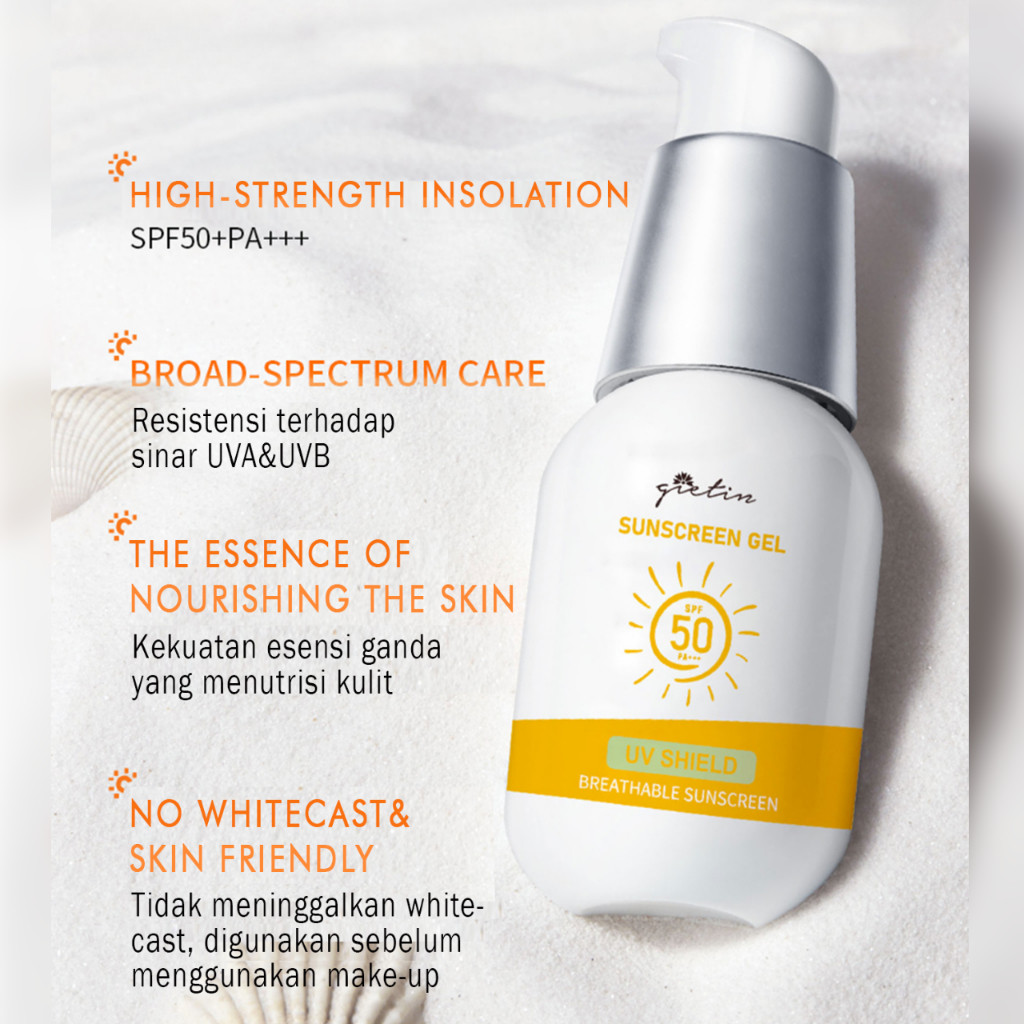 GiETIN Sunscreen Gel SPF 50 PA+++ UV Shield Protection UI
