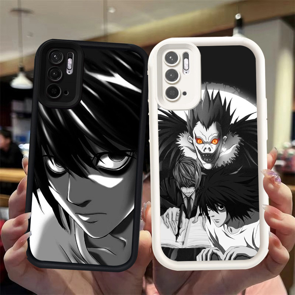 T-3 Death Note Hitam Putih silikon lembut Casing untuk Xiaomi Redmi Note 10 Pro 10s 5G