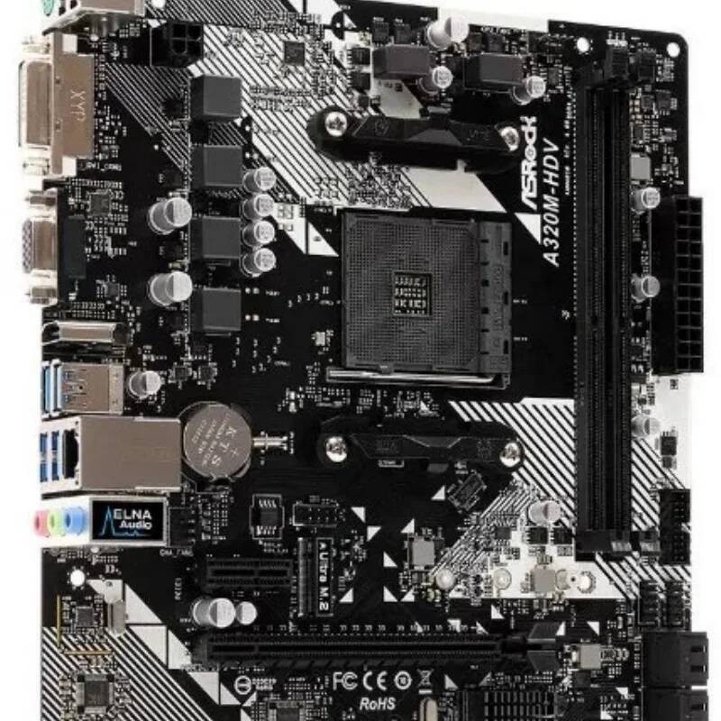 ASRock A320M/AC Soket AM4 Bekas OK, PC, 5 5600 5700 PRO 1200 4300G 202 lon 220GE cpu M.2 DD