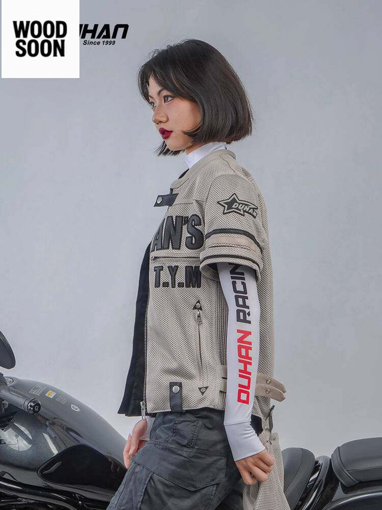 Berkendara Duhan Pria dan Wanita Jaring Bernapas Jaket Santai Anti-jatuh Setelan Pengendara Sepeda M