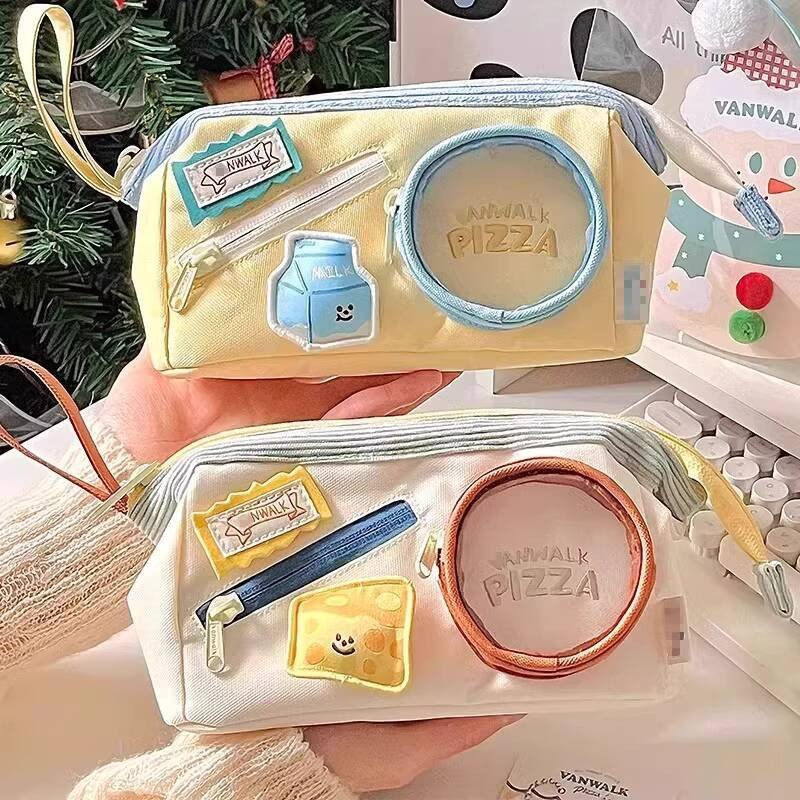 

Tempat Pensil Warna-Warni Lucu Kapasitas Besar Estetika Tinggi Sakit untuk Siswi SMP Kotak Alat Tulis Tas Pensil Makanan Import