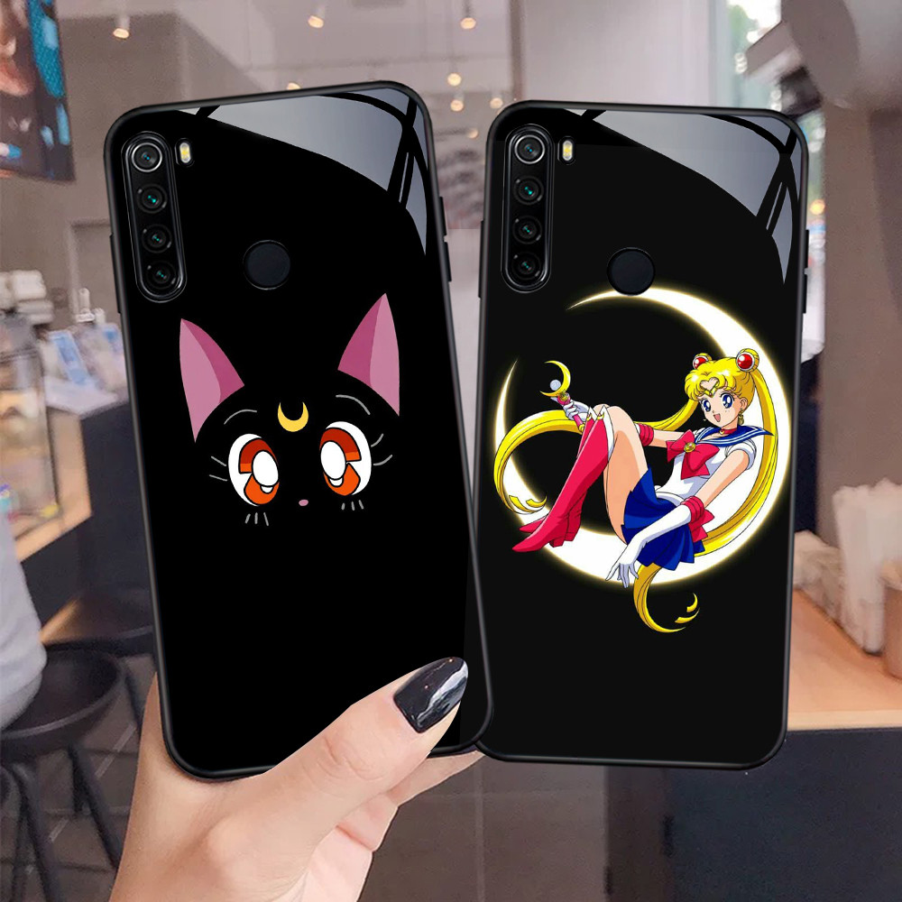 NC-78 Sailor Moon Kaca Glass Case Untuk Xiaomi Redmi 8 8A 9 Note 8 10 Pro Lite