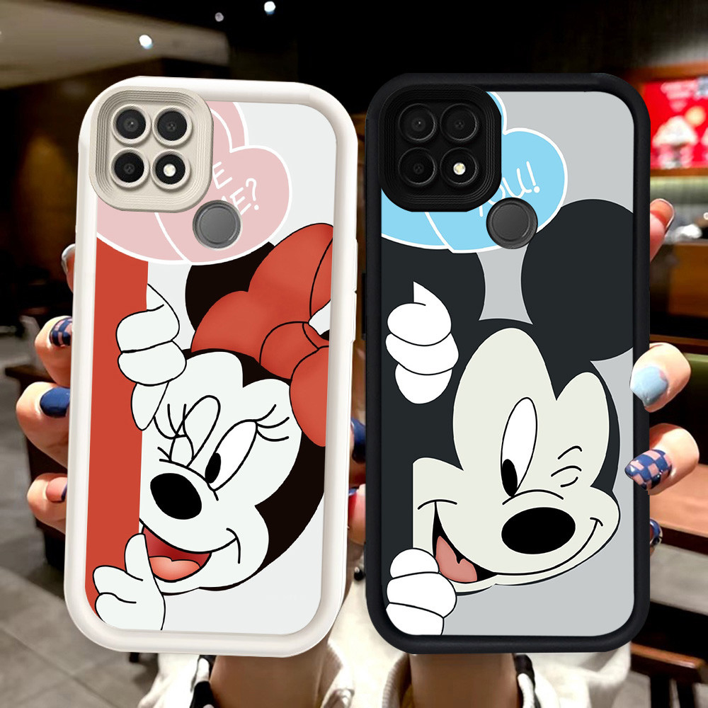 N126 Mickey Silikon hitam putih Casing untuk Realme C21Y C21 C25Y Narzo 20 30A Case