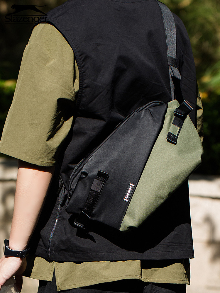 SLAZENGER Merek Trendy INS Dada Serbaguna Selempang Pria Kecil Bahu Tunggal Tas Pinggang Santai
