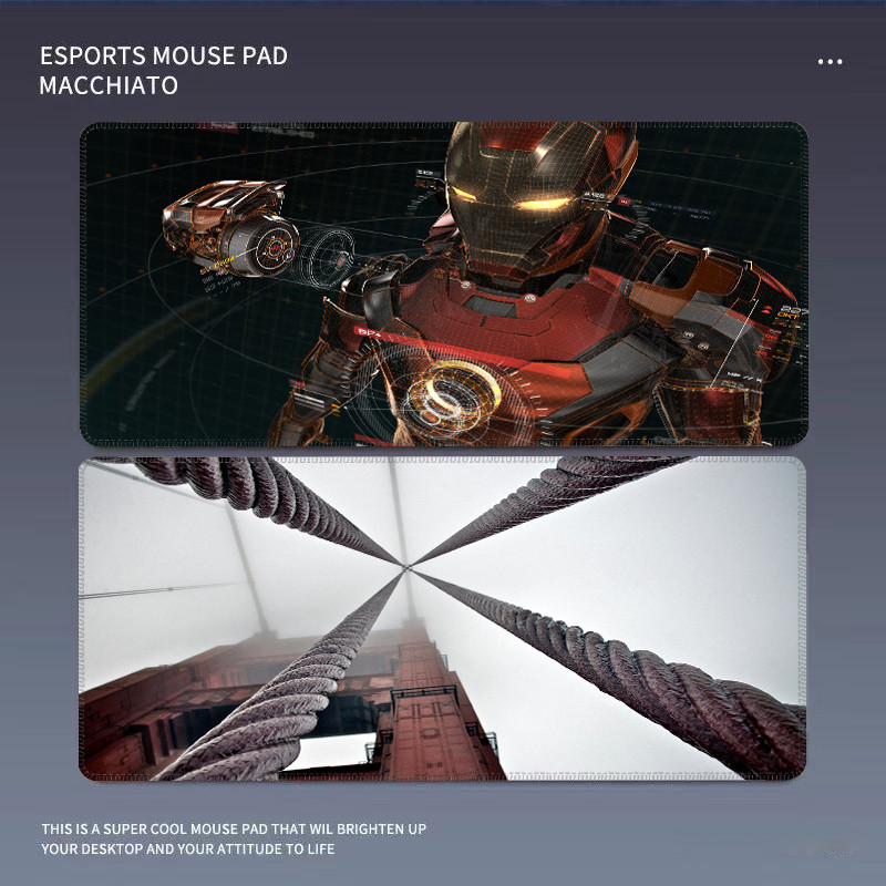 Iron Man Warrior Minimalist Mouse Pad Keyboard Pad Laptop Mouse Pad Gaming Non-Slip Base Design Thic