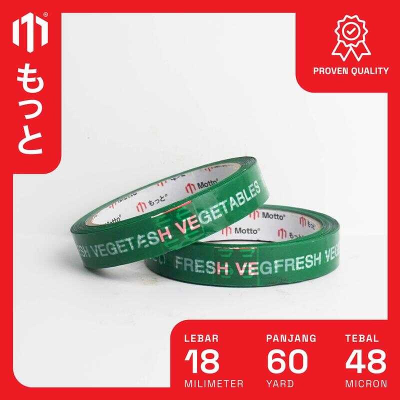 

Isolasi Fresh (Sayur) 18mm x 60 Yard 1 Pcs/Roll (Satuan) - Motto Tape