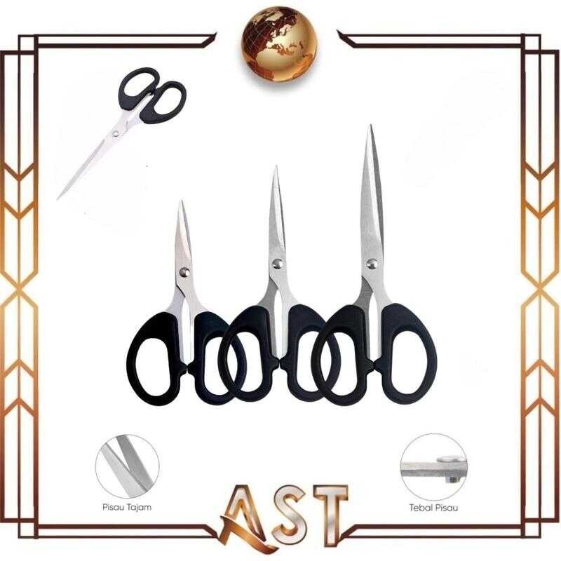 

Gunting Kertas Scissors Paper Plastik Size S M - L Stainless Steel Tam
