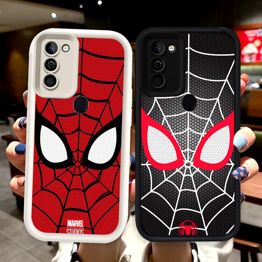 N124 Spiderman Silikon hitam putih Casing untuk Samsung A02 A11 M02S A21S A03S M02 A03 Core A02S A20