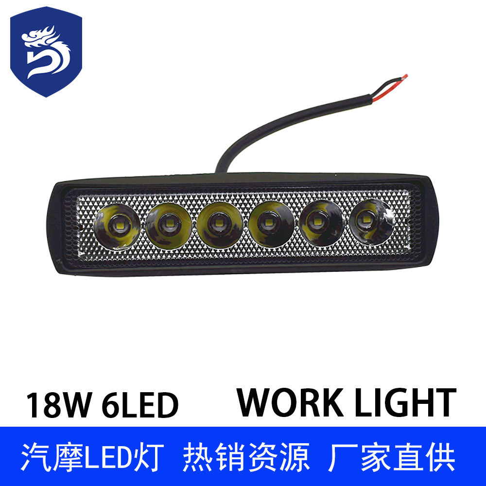 Lampu LED Outdoor Malam Hari Offroad  18W mobil bekerja ringan baris tunggal garis lurus 6 inci 6LED
