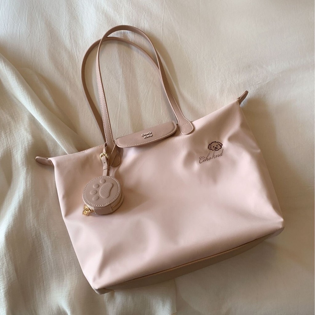 tas tote nylon wanita kasual kapasitas besar tas tangan bahu