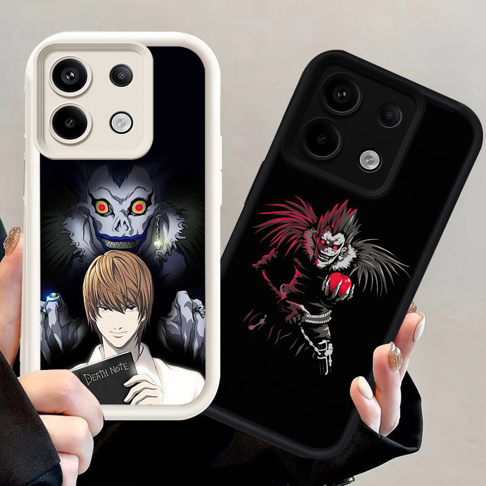 T-3 Death Note Hitam Putih silikon lembut Casing untuk Xiaomi Redmi 13X 15C Note 13 13C Pro Plus 5G 
