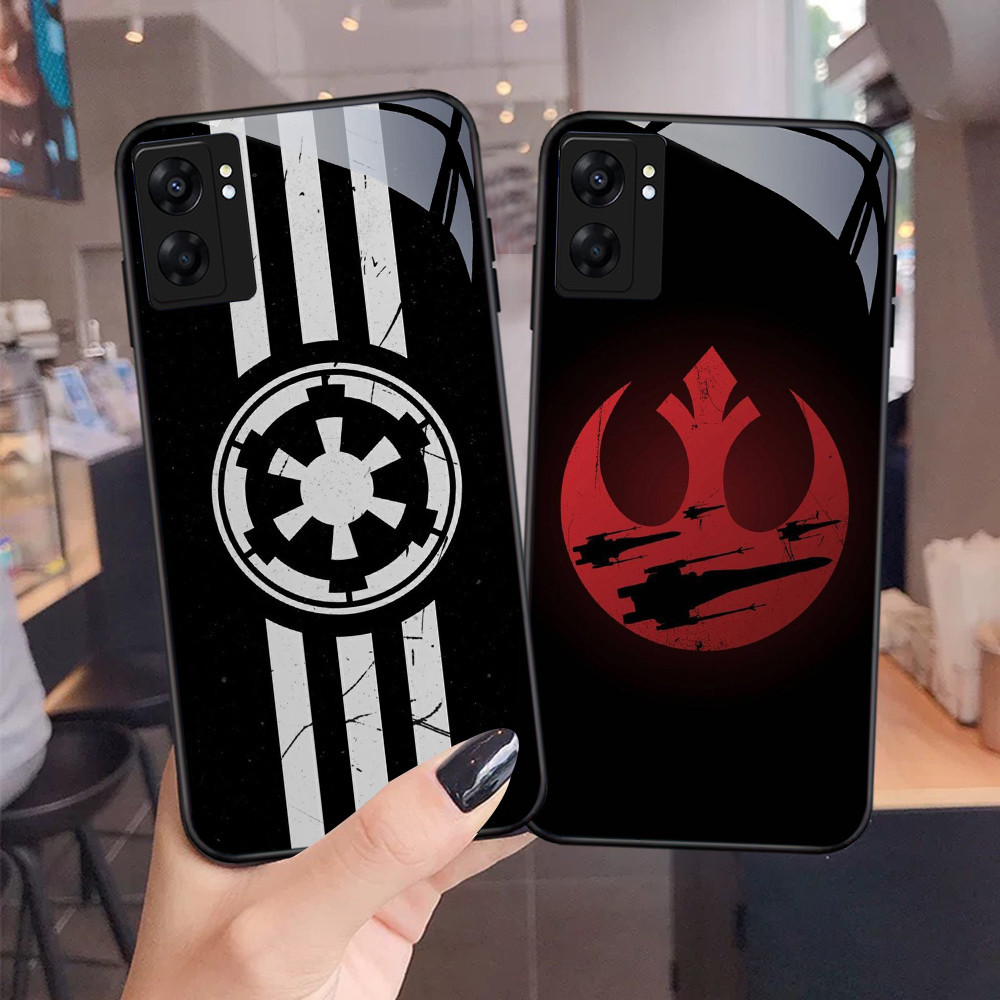 NC-77 S-STARWARS Kaca Glass Case Untuk OPPO A57 A77S A17 A36 A77 A57S A76 A96 Realme C30S C55 C33 C3
