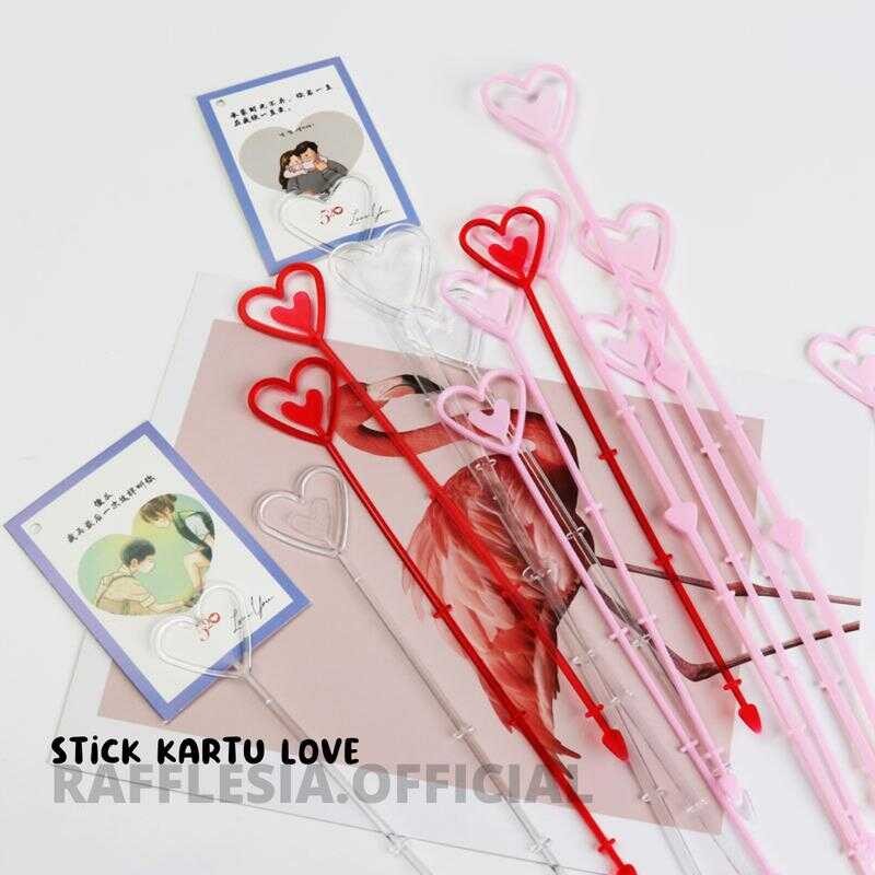 

KARTU PLASTIK BENTUK PERSEGI LOVE TRANSPARAN ECER PER TANGKAI / PLASTIC STICK CARD HOLDER