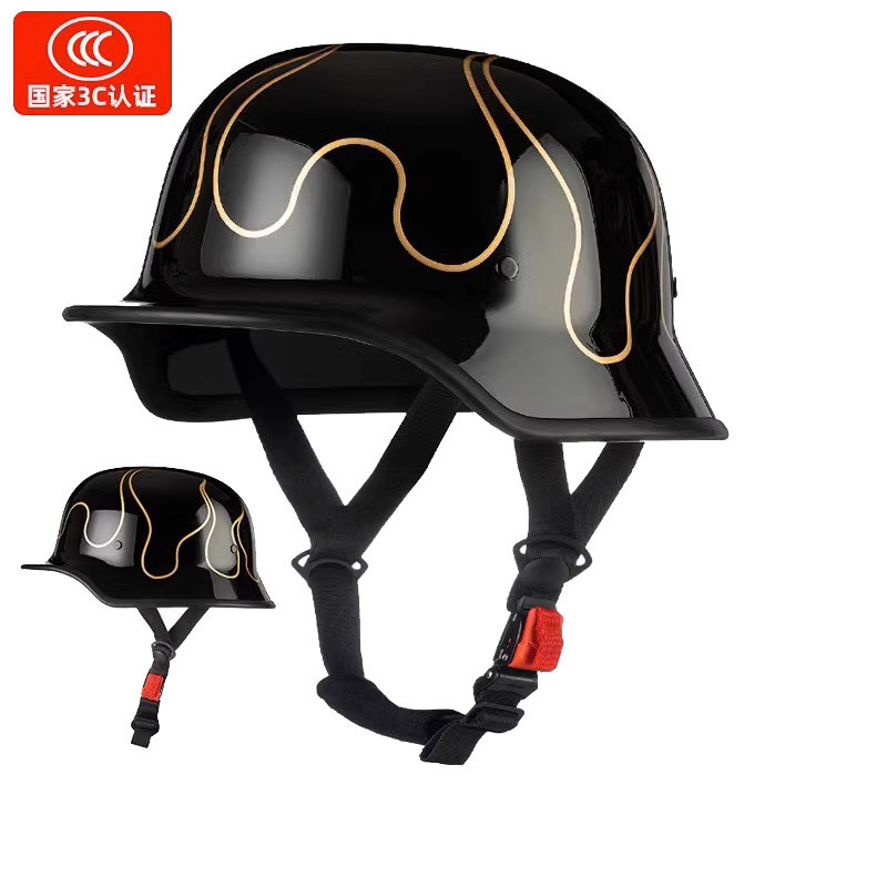 Helm Sepeda Motor Helmet  Helm listrik, sepeda motor naik setengah helm, perlindungan, sepanjang mus