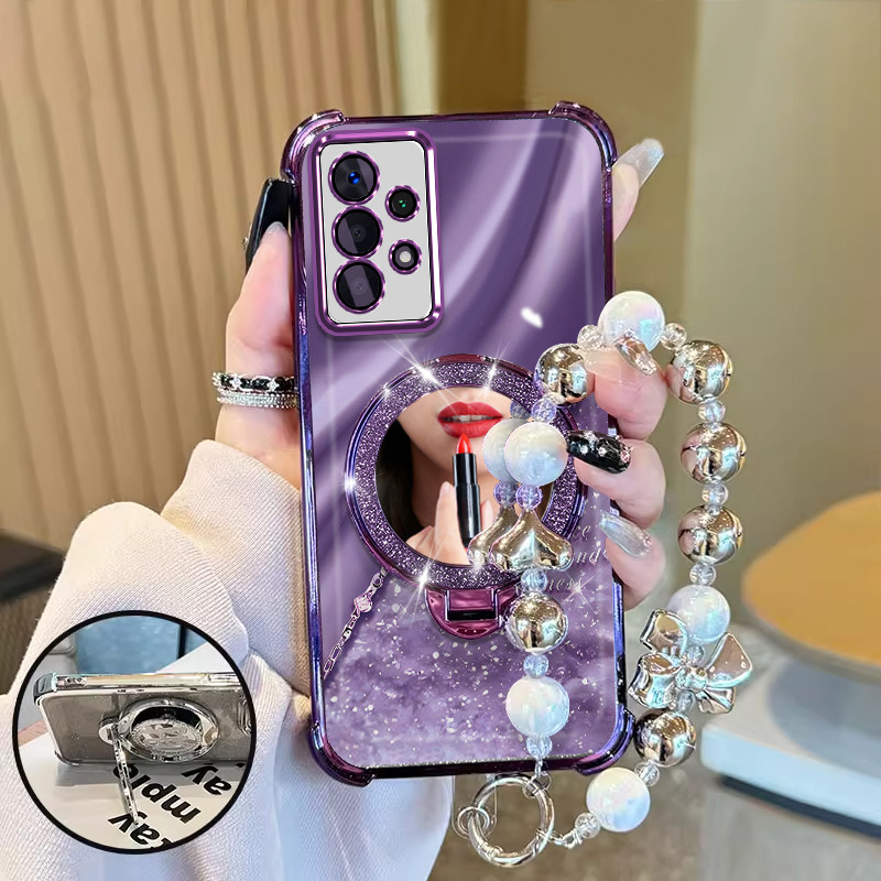 SAMSUNG A52-5G A52S Premium Cute Aesthetic Shockproof tali hp gantungan hp Cermin case Cassing Casin