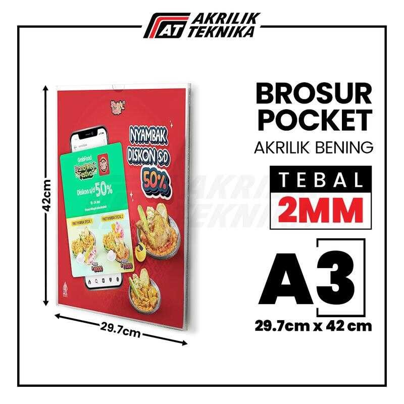 

ACRYLIC POCKET FRAME THICKER / AKRILIK BROSUR A3