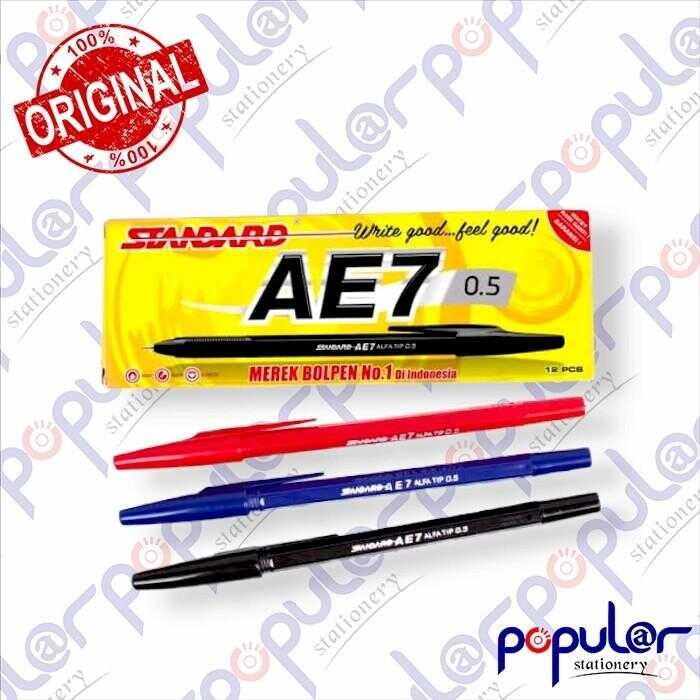

Pulpen Pena Ballpoint Standard AE7 Opaque 0.5MM - Hitam / Biru