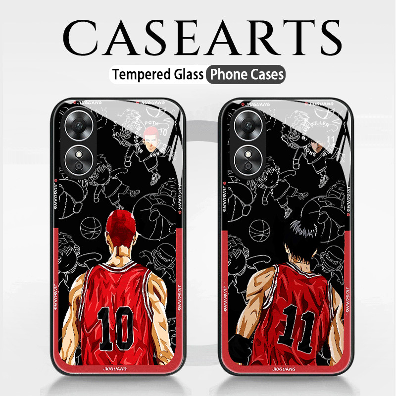 Untuk Anak laki-laki bola basket kartun Anime The First Slam Dunk  Glass Casing Hp OPPO A17 A17K A16