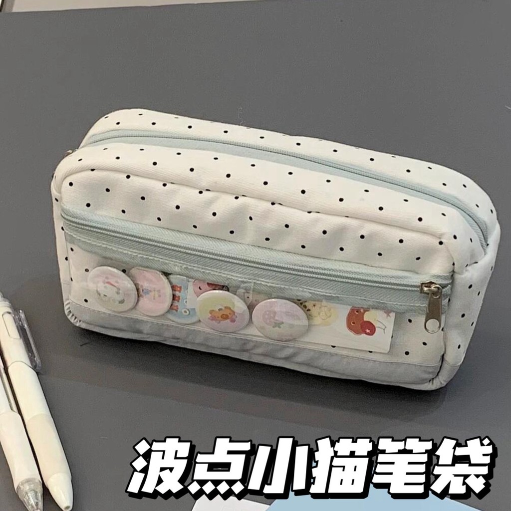 

Tempat Pensil Kotak Pensil Sakit Kucing Polka Dot Lucu Ins Bernilai Tinggi untuk Siswa SMP Tas Penyimpanan Alat Tulis Kapasitas Besar Import