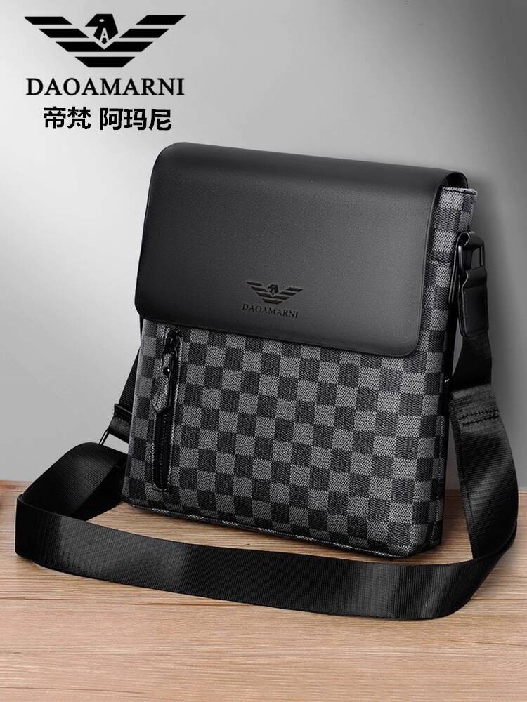 DAOAMARNI Selempang Baru Kulit Asli Messenger Kasual Bisnis Merek Trendy Tas Pria Mewah Ringan