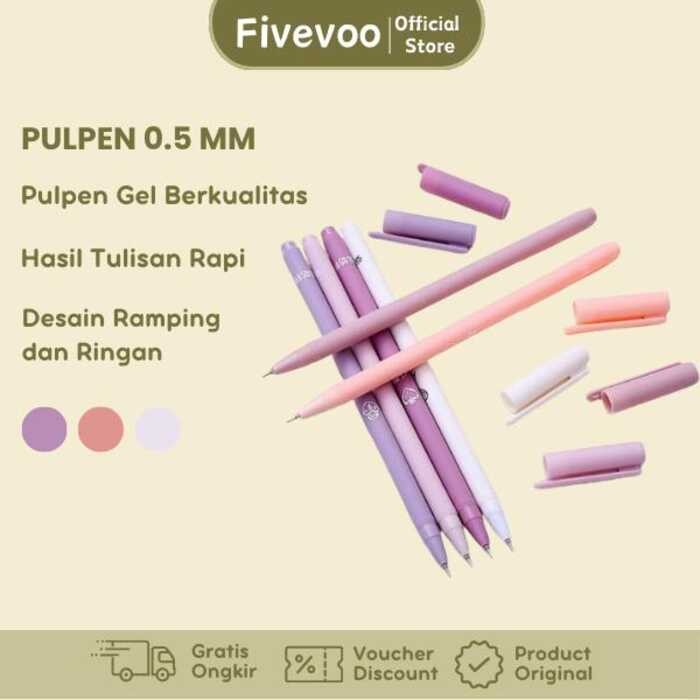 

FIVEVOO Pulpen 0.5MM Tabung Jarum Penuh Hitam Cepat Kering Pena Netral/Pena Morandi