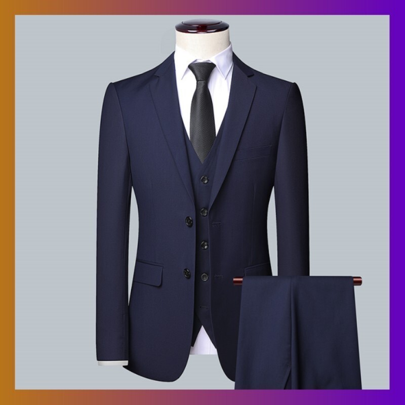 Setelan Jas Pria  Three Piece Set Korean Version Slim Fit Suit Men's Business Professional Formal Br