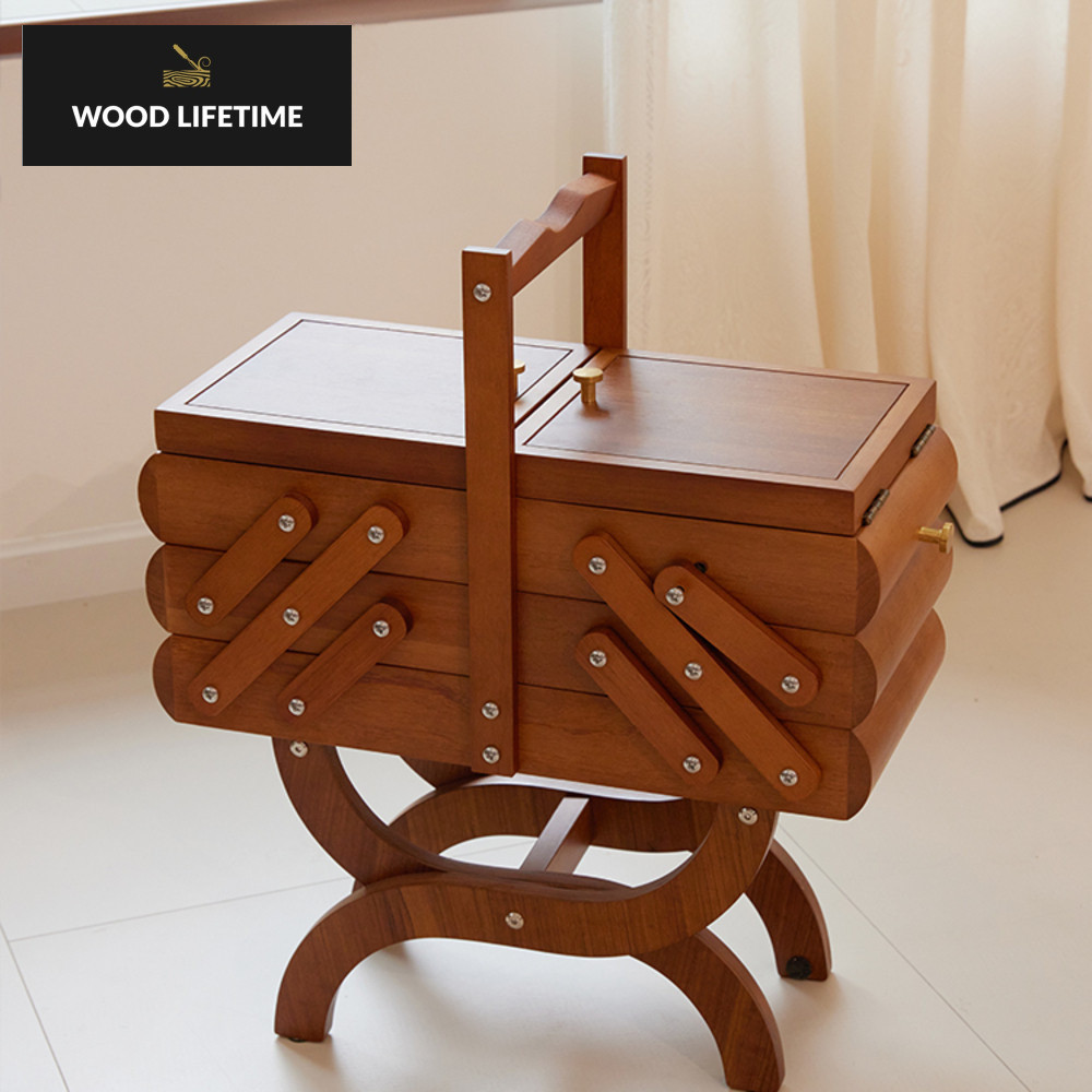 Kabinet perhiasan kuno, pinggir tangan, teh, jarum rumah tangga dan kotak penyimpanan benang, kabine