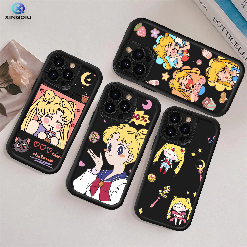 Hp Clear Plating Sailor Moon Casing untuk Samsung A13 A33 A32 A53 A23 A52 A52S A73 5G silikon lunak 