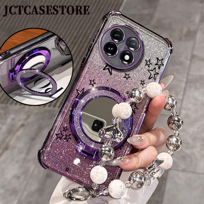 Glitter Card Case HP Oppo A96 F11 F7 F7 Pro A12 Cermin Dengan Stand Oppo Case Silikon Casing A12E A1