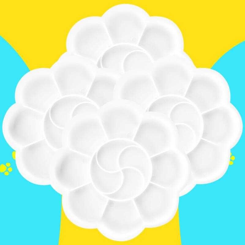 

13cm 8.5cm Palet anak putih bunga Painting palette Tempat alas lukis cat air akrilik acrylic