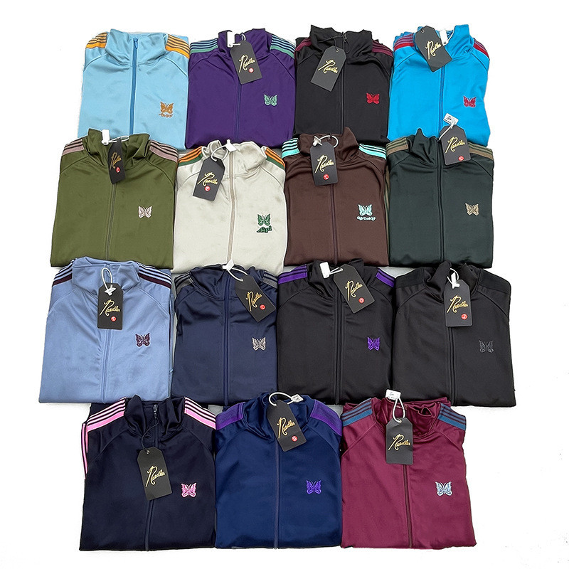 NEEDLES TRACK Butterfly Embroidered Casual Trend Jepang Brand Unisex Simple Jacket Versatile Musim g