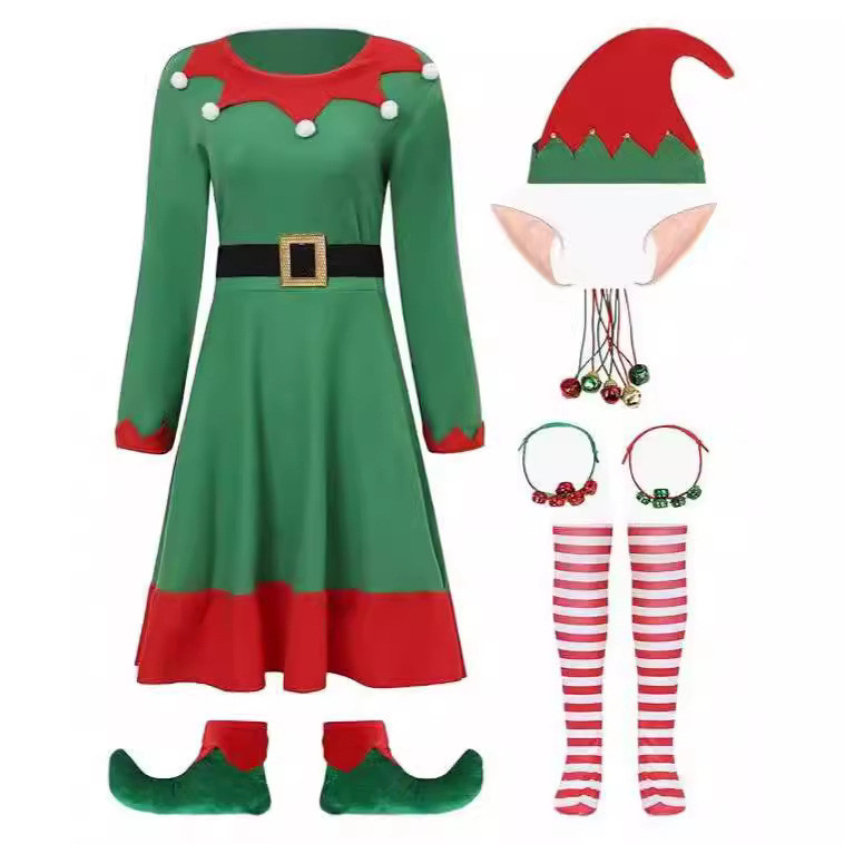 Baju Edisi Natal  Pesta Rol Natal Bermain Kostum Elf Wanita  Import