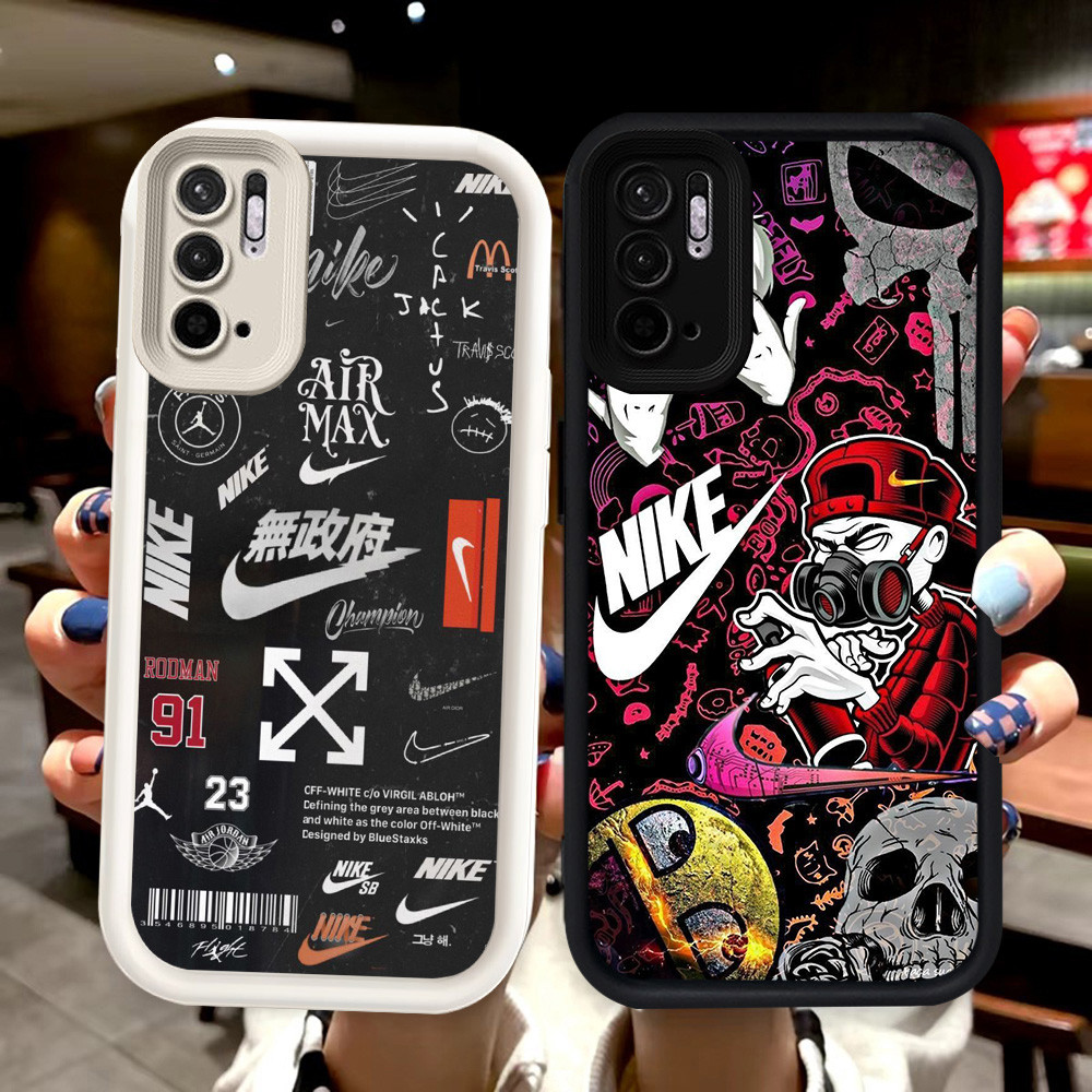 N106 Hp Silikon hitam putih Casing untuk Xiaomi Redmi Note 10 Pro 10s 5G Case