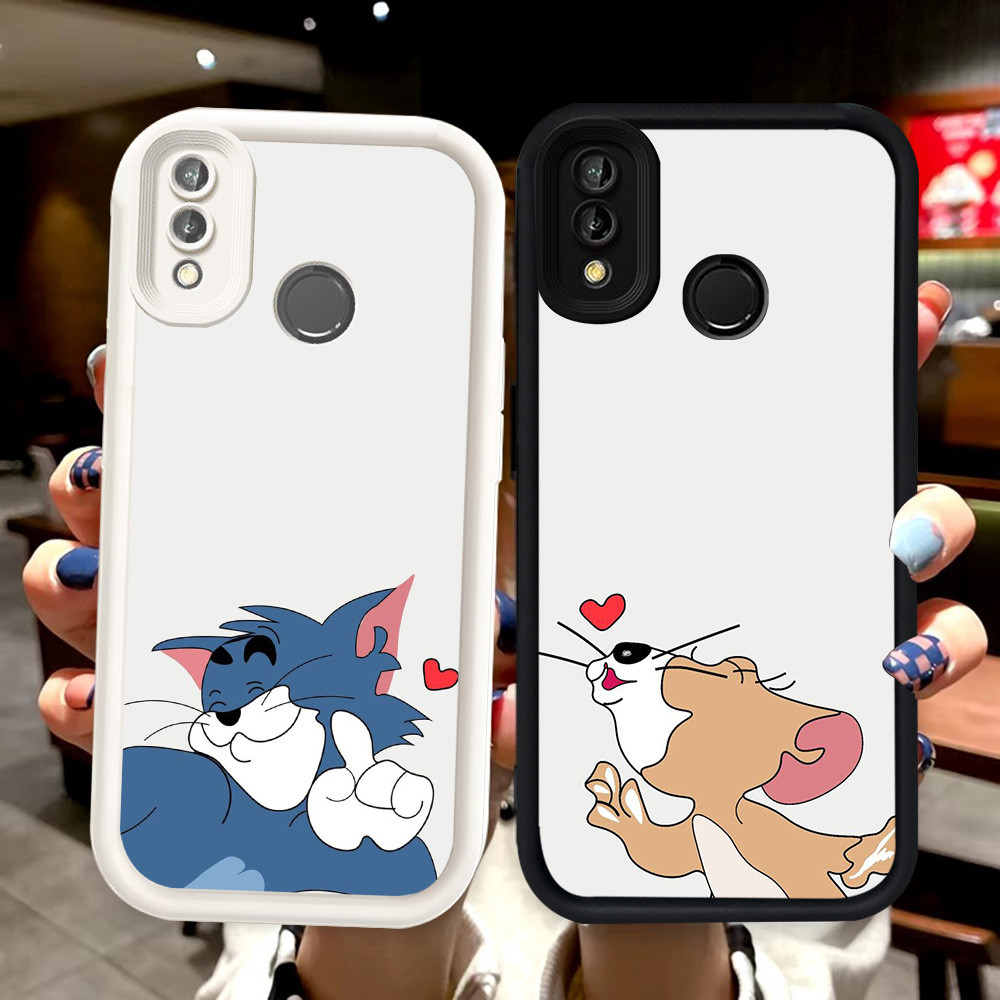 N94 couple Kiss Silikon hitam putih Casing untuk VIVO Y93 V9 Y91 Y95 Y91C Case