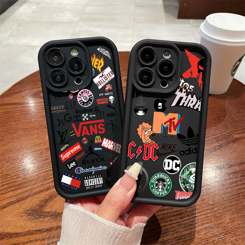 Casing Hp telepon Redmi 9A CTIV Sports 9AT 9C NFC 9i 9T Kartun Trendi Brand Stiker Label Huruf Angel