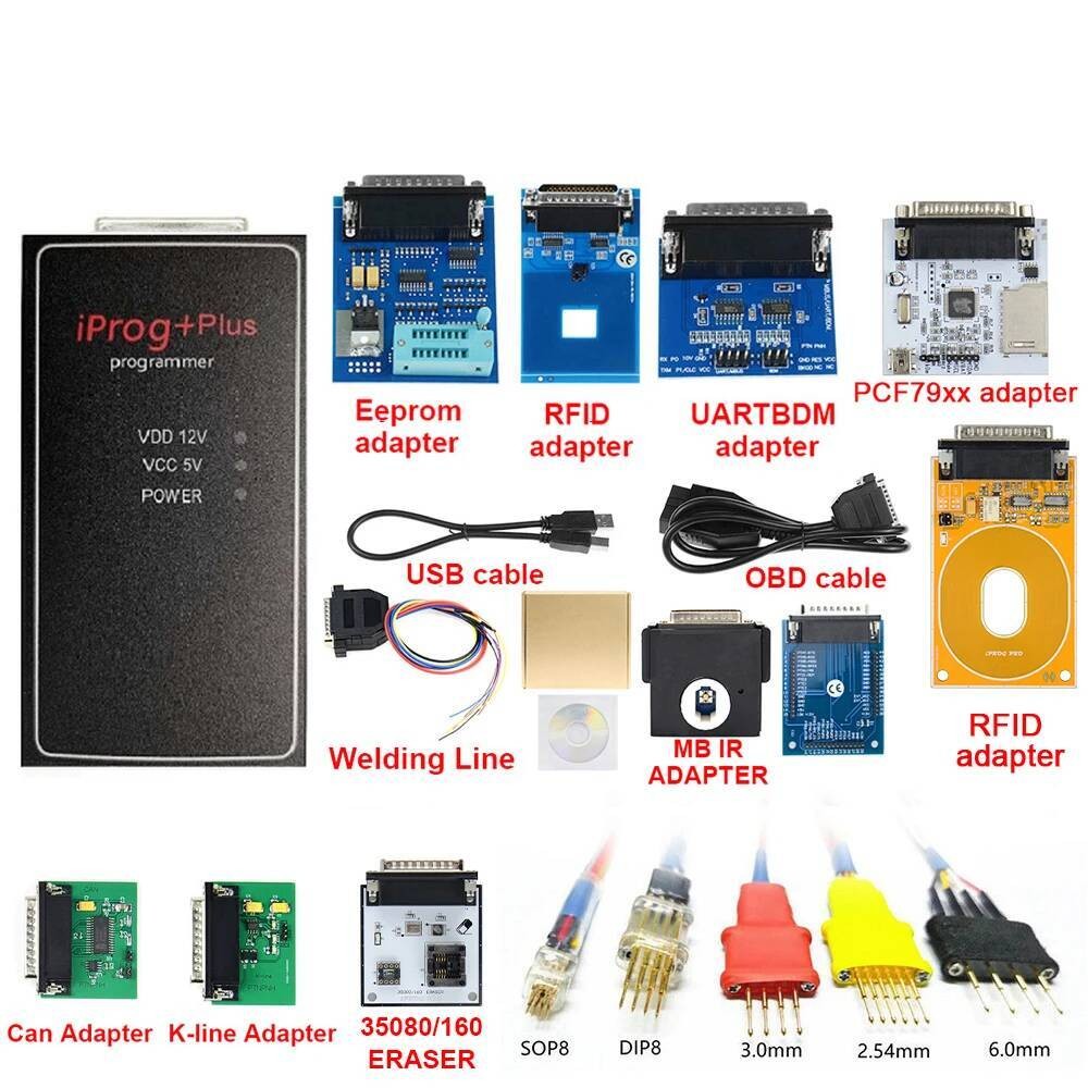 Iprog+Plus V777 777 Iprog 3in1 port IMMO+ Koreksi+ Reset Ganti Carprog IPROG Pro Adaptor Lengkap